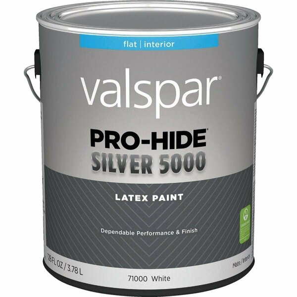 Valspar Pro-Hide Silver 5000 Latex Flat Interior Wall Paint, White Base, 1 Gal. 028.0071000.007